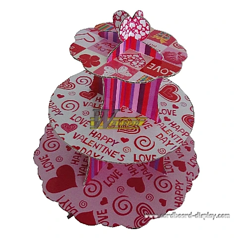 Original Pink Design Cardboard Cupcake Stand for Valentine&apos;s Party