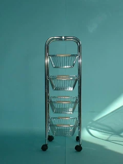 新型四層籃車含木手柄