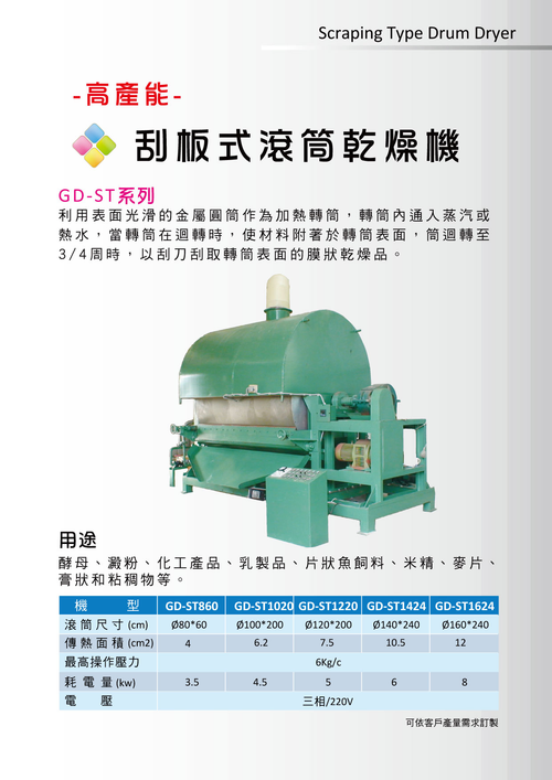 刮板式滾筒乾燥機