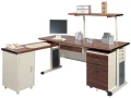 秘書辦公桌,主管桌,L型側桌,職員桌木紋主桌組合桌