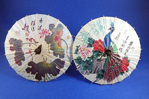 鹿港阿嬤精緻手工傘(中.22cm)傘)山水花卉人物棉紙傘‧ 鹿港創意文化饋贈外國友人的好禮
