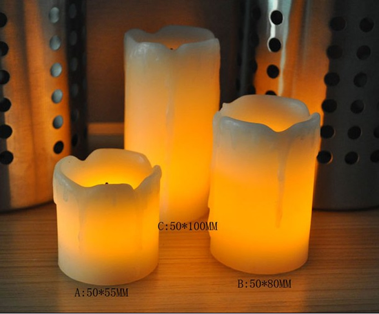 3寸電子蠟燭 LED波浪蠟燭，電子蠟燭，發光蠟燭，