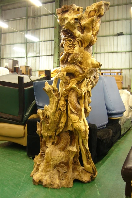 印尼雞翅木木雕龍柱 雕刻藝品 原木家具賣場 柚木