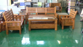 豪邁掀蓋全新日式柚木組椅*木頭沙發含茶几矮桌