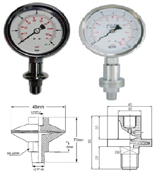 牙口隔膜式—Ø48MMØ45MM一體型