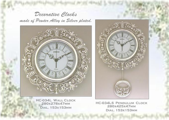 Pewter Quartz Clocks