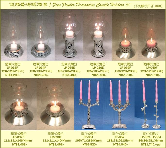 Pewter Candle Holders, Group 05