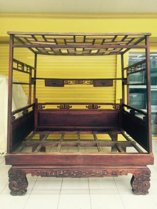 百年古董檜木紅眠床八腳床