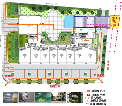 平面層之停車場出入口設計及行車動線規畫(案例)