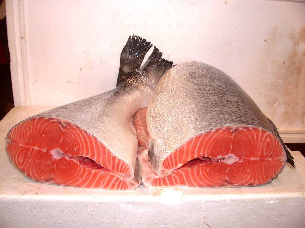 鮭魚切段