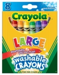 Crayola 8色易清洗蠟筆(大支)