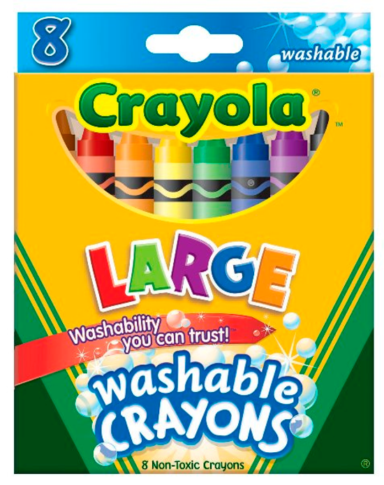 Crayola 8色易清洗蠟筆(大支)