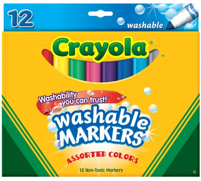 Crayola12色易清洗彩色筆(粗線)