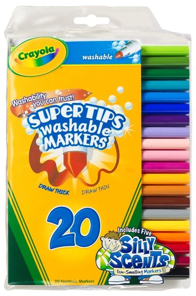 Crayola20色易清洗彩色筆(細線)