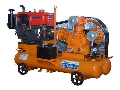 富進牌 (營建業專用) 引擎帶動雙桶式空壓機 型式:NOVA-100WH2TE 馬力:10 HP 壓力:16kg/cm2